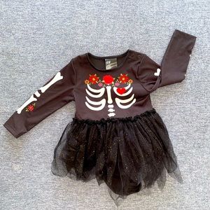 H&M baby skeleton tutu dress 9-12m